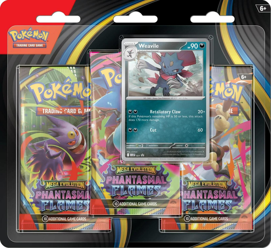 Pokémon TCG: Mega Evolution - Phantasmal Flames - 3 Pack Blister